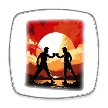 Boxing - Square fridge magnet - white - Front