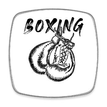 Boxe - Magnet carré - blanc - Devant