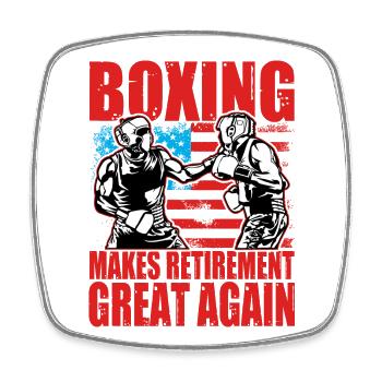 La boxe rend la retraite à nouveau belle - Magnet carré - blanc - Devant
