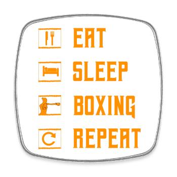 Mangez dormir Boxe Répétez - Magnet carré - blanc - Devant