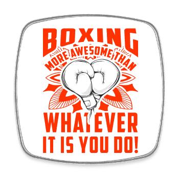 La boxe est plus géniale que tout ce que vous faites - Magnet carré - blanc - Devant