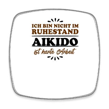 Retirement Pensioner Pensioner Aikido - Square fridge magnet - white - Front