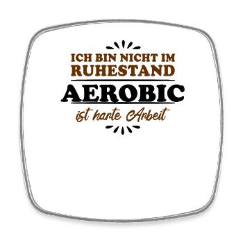 Ruhestand Rentner Pensioner Aerobic - Viereckiger Kühlschrankmagnet - Weiß - Vorne