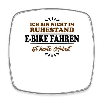 Retirement Pensioner Pensioner E-Biking - Square fridge magnet - white - Front