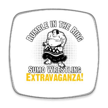 Extravagance de lutte sumo sur le ring - Magnet carré - blanc - Devant