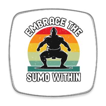 Embrace the Sumo within - Square fridge magnet - white - Front