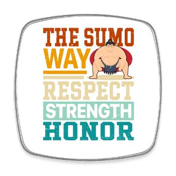 Der Sumo-Weg: Respekt, Stärke, Ehre - Viereckiger Kühlschrankmagnet - Weiß - Vorne