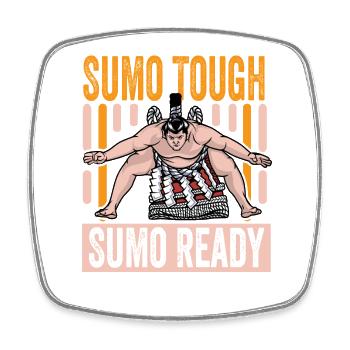 Sumo tough Sumo ready - Square fridge magnet - white - Front