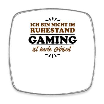Ruhestand Rentner Pensioner Gamer - Viereckiger Kühlschrankmagnet - Weiß - Vorne