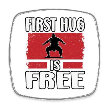 First Hug is free - Square fridge magnet - white - Front