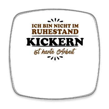 Ruhestand Rentner Pensioner Kickern - Viereckiger Kühlschrankmagnet - Weiß - Vorne