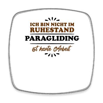 Pensionné Retraité Parapente - Magnet carré - blanc - Devant