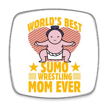 La meilleure maman de lutte de sumo au monde - Magnet carré - blanc - Devant