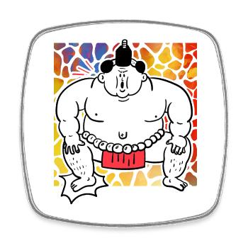 Sumo - Square fridge magnet - white - Front