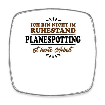 Retirement Pensioner Pensioner Planespotter - Square fridge magnet - white - Front