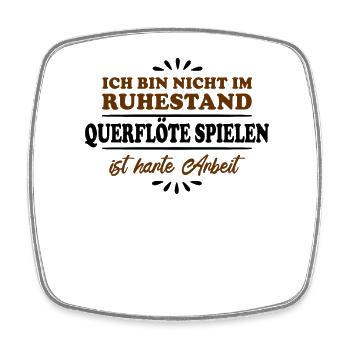 Retirement Pensioner Pensioner Flute Player - Square fridge magnet - white - Front
