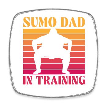 Sumo Dad in Training - Square fridge magnet - white - Front