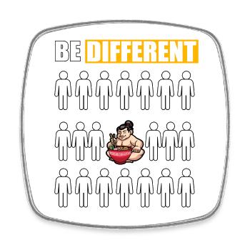 Sumo be different - Square fridge magnet - white - Front