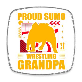 Fier grand-père lutteur de sumo - Magnet carré - blanc - Devant