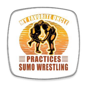 Mein Lieblingsonkel übt Sumo-Ringen - Viereckiger Kühlschrankmagnet - Weiß - Vorne