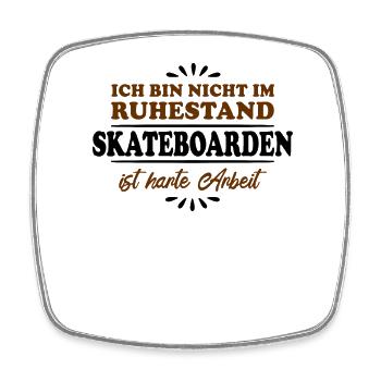 Retraité Retraité Skateboarder - Magnet carré - blanc - Devant