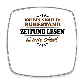Retirement Pensioner Pensioner Newspaper-read - Square fridge magnet - white - Front