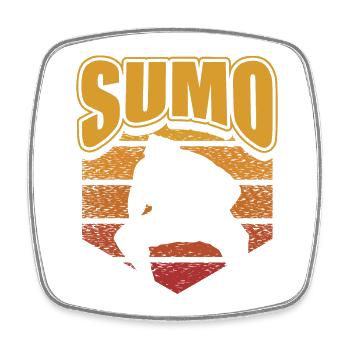 Sumo - Square fridge magnet - white - Front