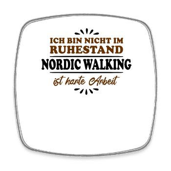 Retirement Pensioner Pensioner Nordic-Walker - Square fridge magnet - white - Front