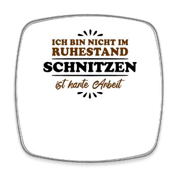 Retirement Pensioner Pensioner Carving - Square fridge magnet - white - Front