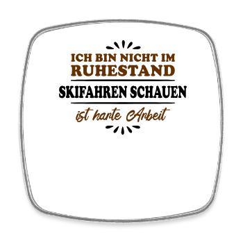 Retirement Pensioners Pensioners Skiers - Square fridge magnet - white - Front
