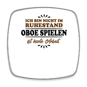 Ruhestand Rentner Pensioner Oboe-Spieler - Viereckiger Kühlschrankmagnet - Weiß - Vorne