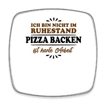 Retirement Pensioner Pensioner Pizza Baker - Square fridge magnet - white - Front