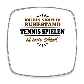 Ruhestand Rentner Pensioner Tennis-Spieler - Viereckiger Kühlschrankmagnet - Weiß - Vorne