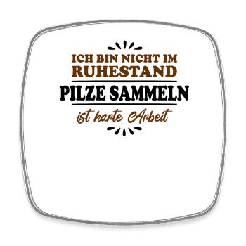 Retired Pensioner Pensioner Mushroom Picker - Square fridge magnet - white - Front