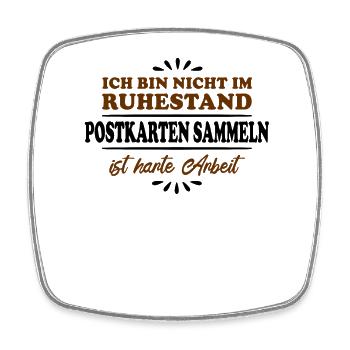 Retirement Pensioner Pensioner Postcard Collector - Square fridge magnet - white - Front