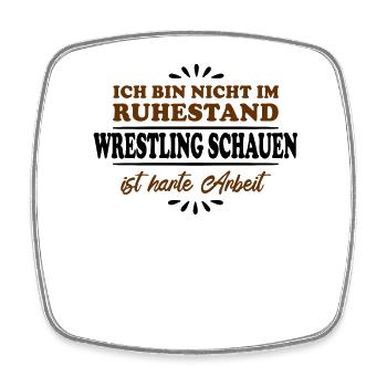 Ruhestand Rentner Pensioner Wrestling - Viereckiger Kühlschrankmagnet - Weiß - Vorne