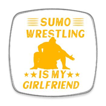 La lutte de sumo est ma petite amie - Magnet carré - blanc - Devant