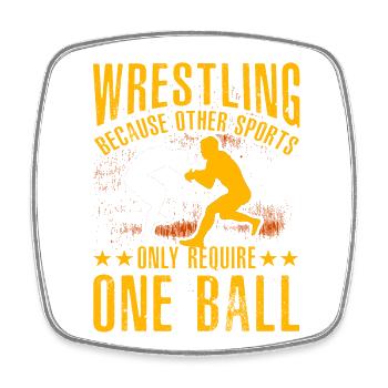 Wrestling, weil andere Sportarten nur eine - Viereckiger Kühlschrankmagnet - Weiß - Vorne