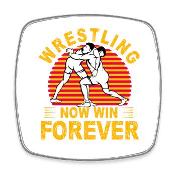 Wrestling Now gagne pour toujours - Magnet carré - blanc - Devant