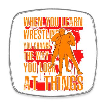 Wrestling Lustiger Spruch - Viereckiger Kühlschrankmagnet - Weiß - Vorne