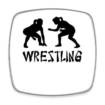 Wrestling Damen Mädchen Frauen - Viereckiger Kühlschrankmagnet - Weiß - Vorne