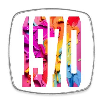 BUNT 56. GEBURTSTAG 1970 - Viereckiger Kühlschrankmagnet - Weiß - Vorne