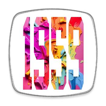 BUNT 67. GEBURTSTAG 1959 - Viereckiger Kühlschrankmagnet - Weiß - Vorne