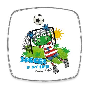 Soccer is my life - Square fridge magnet - white - Front