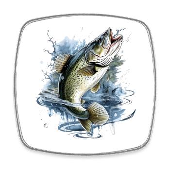 Poisson bar - Magnet carré - blanc - Devant