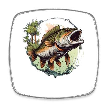 Poisson bar - Magnet carré - blanc - Devant