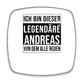 Ich bin dieser legendäre für Andreas - Viereckiger Kühlschrankmagnet - Weiß - Vorne