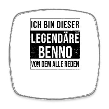 Ich bin dieser legendäre für Benno - Viereckiger Kühlschrankmagnet - Weiß - Vorne