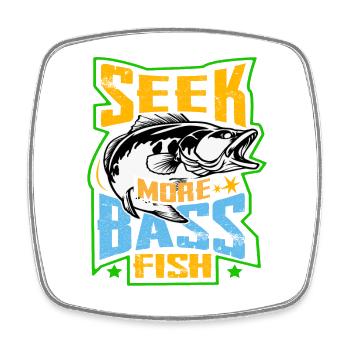 Suchen Sie mehr Barschfische - Viereckiger Kühlschrankmagnet - Weiß - Vorne