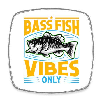 Bash Fish Vibes uniquement - Magnet carré - blanc - Devant